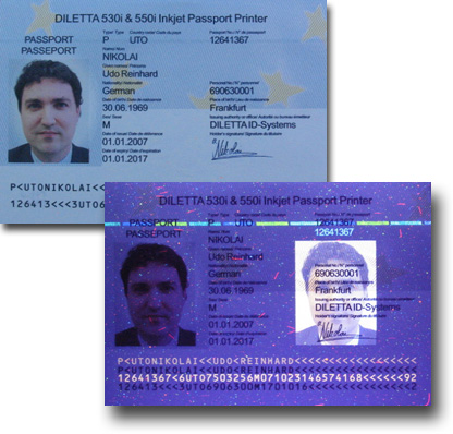 Biometrischer Pass mit UV Ghost Image