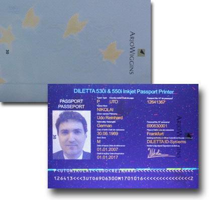 Passport printed with UV Colour Ink