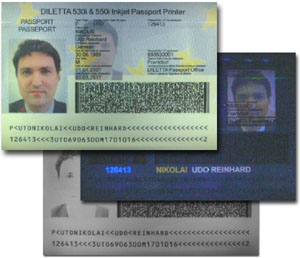 Passport under Daylight, UV-Light and IR-Light