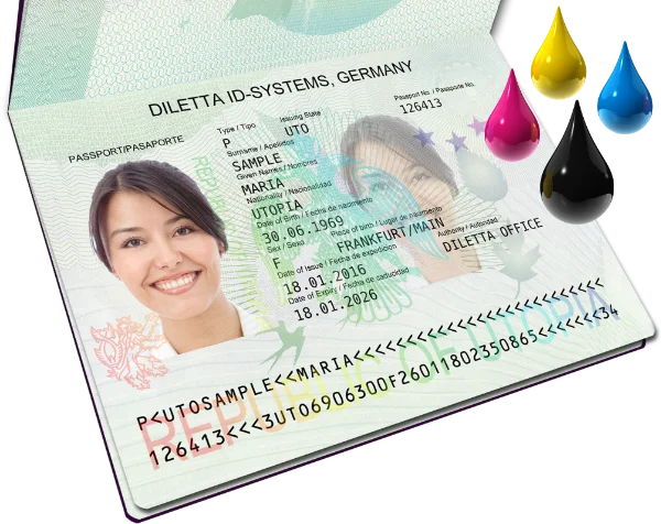 Pässe mit Tintenstrahldruck