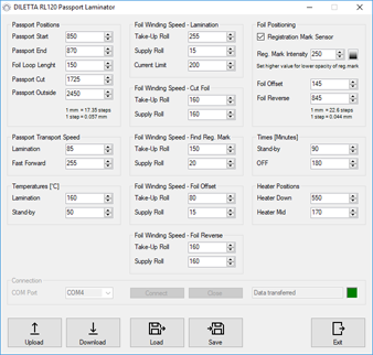 Passport Lamintor - Control Software